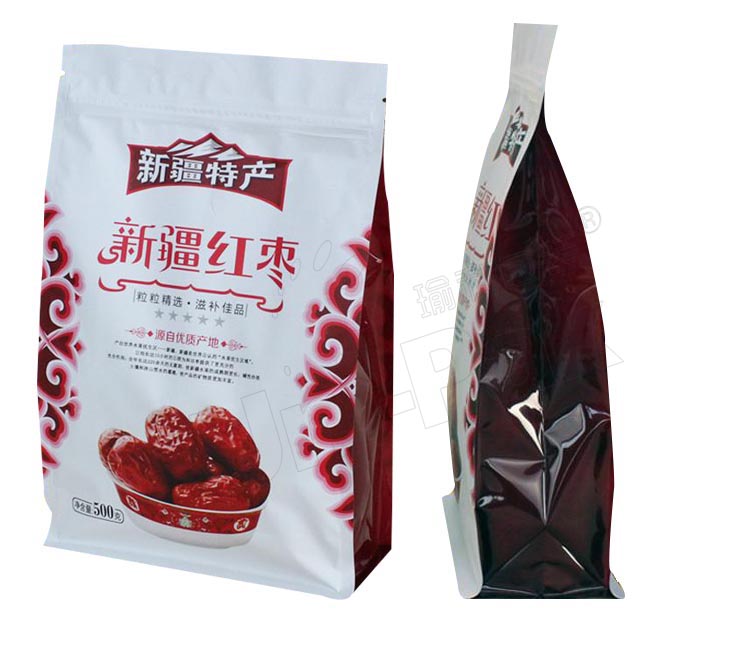 堅(jiān)果食品包裝袋——高檔八邊封紅棗袋