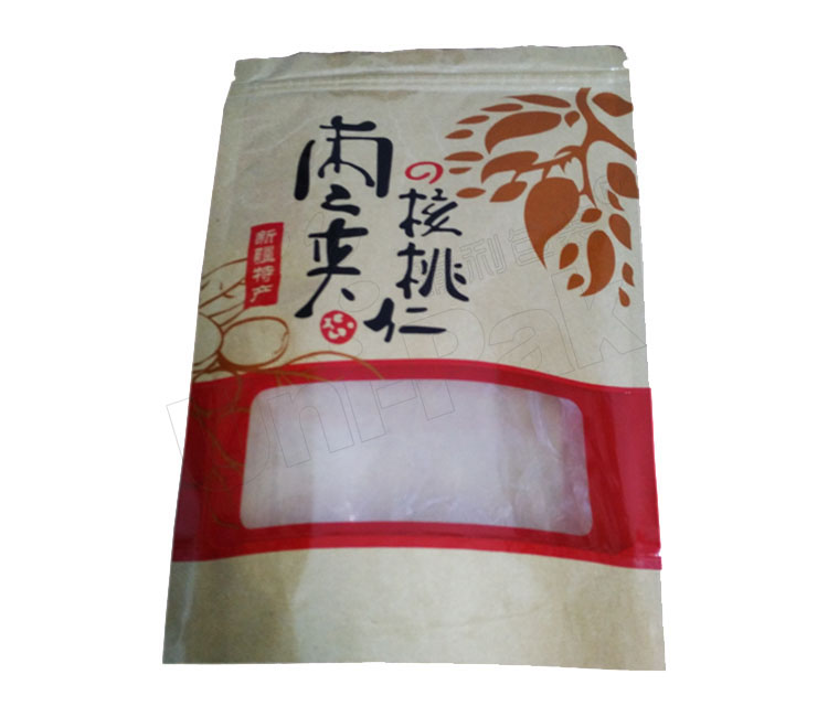 堅(jiān)果食品包裝袋——磨砂開窗紅棗夾核桃袋